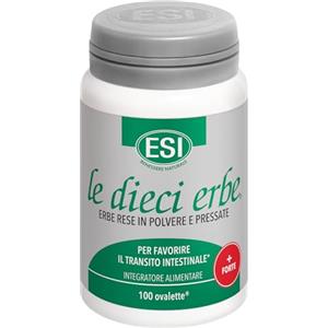 le dieci erbe ESI - Le Dieci Erbe +Forte, Integratore Alimentare Vegetale con Tarassaco, Lassativo Naturale Contro Stitichezza e Flatulenza, Regola il Transito Intestinale, Senza Glutine, Vegan, 100 Ovalette