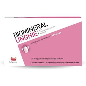 Biomineral Unghie, 30 Compresse, Integratore per Unghie più Sane e Forti con Aminoacidi, Vitamina E, Rame e Zinco