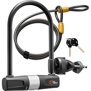 Via Velo Lucchetto per Bici a U Ansa di 14 mm e Cavo di 10 mm / 1,8 m con Supporto di Montaggi