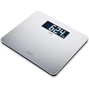 Beurer GS 405 Signature Line Bilancia Digitale in Acciaio Inox con Superficie XXL 35×30 cm, Display Nero Retroilluminato Extra Large 49 mm, Portata 200 kg, Antimpronta, Design Moderno