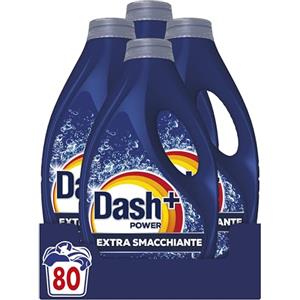 Dash Power Detersivo Liquido Lavatrice, 80 Lavaggi (4x20), Extra Smacchiante, Rimuove anche le macchie secche da 7 giorni, per una pulizia impeccabile