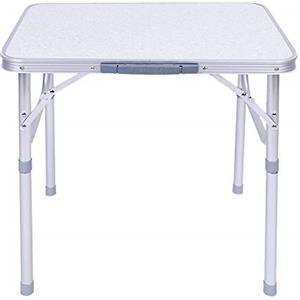 Cocoarm Tavolo da campeggio pieghevole in alluminio, tavolo da lavoro, balcone, tavolo da viaggio, tavolo da viaggio, tavolo da balcone, regolabile in altezza, 45 x 60,2 x 25-56 cm