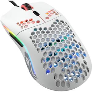 Glorious Gaming Model O- (Piccolo) Mouse da gaming compact wired - Superleggero 58 g, a nido d'ape, RGB, sensore Pixart 3360, ambidestro, Omron Switches - Bianco opaco