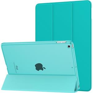 MoKo Cover Compatibile con 2018/2017 iPad 9.7 6th/5th Generazione, Ultra Sottile Leggero Custodia in Tri-Fold Auto Sveglia/Sonno con Retro Semi-Trasparente Rigido, Verde Pavone