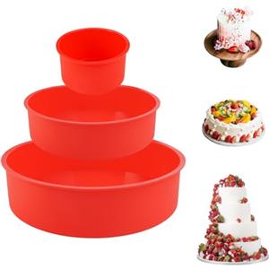 WhizNook Stampo Torta Silicone, 3 Pezzi Stampi in Silicone per Dolci Stampo Silicone Torta Antiaderenti E Rilascio Rapido Tortiera Silicone per Torta a Strati, Torta Al Formaggio, Torta Arcobaleno