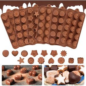 Byffoer Stampo in silicone per cioccolatini, 6 stampi in silicone 3D, per cioccolatini, cioccolatini, cioccolatini e caramelle