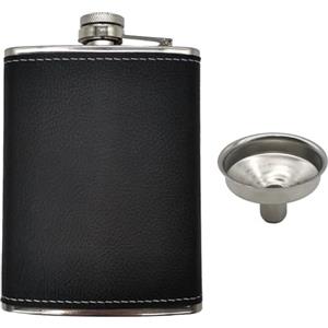Hezhou Fiaschetta da 8 oz 235ml in Acciaio Inox Fiaschetta Tascabile con Imbuto Fiaschetta Whisky Fiaschetta con glitter fiaschetta per donne Fiaschetta Portatile per Liquori e Alcolici Vari (Nero)