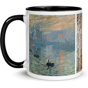 Chatcripant Tazza Claude Monet Stampa Sole Levante Ninfea Scogliera Stretato Cattedrale Arte Impressionismo Opera D'arte Pittura Tazza Tè Caffè Decorazione Tavola Bacino Ninfea (Stampa, Sole Levante)