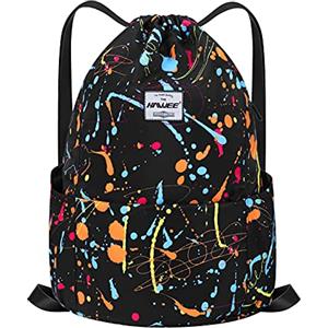 HAWEE Impermeabile Sportivo Zaino con Coulisse Grande Coulisse Borsa da Palestra con Tasca Interna Unisex per Donna Uomo Vita Quotidiana Sport All'aperto Tempo Libero Yoga Scuola Spiaggia Nuoto