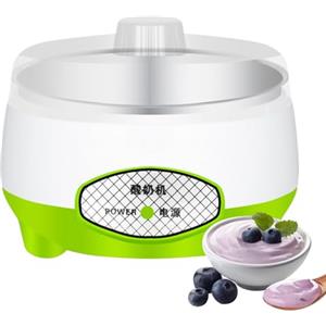 Generico Yogurtiera da 1,2 l, macchina compatta per yogurt con riscaldamento efficiente e uniforme, macchina per yogurt e nattos fai da te con rivestimento in acciaio inox