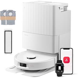 roborock QV 35S Set Robot Aspirapolvere, 10.000Pa, Antigroviglio, Panno Sollevabile, Autolavaggio, Asciugatura ad Aria, Stazione Tutto in Uno, Evitare Ostacoli, Strategie Pulizia dei Tappeti, Bianco
