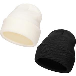 DRESHOW Berretto Invernale da Donna Cappello Caldo Beanie Morbida Comoda in Maglia Cotone Inverno All'aperto Cappelli Donna con Polsino in Elasticizzata