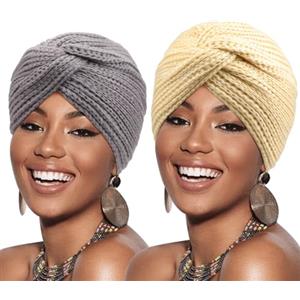 DRESHOW Berretto da Donna Lavorato a Maglia con Turbante Berretto da Cappello in Lana con Torsione Incrociata Cappelli Invernali Pesanti