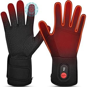 Sun Will Guanti Elettrici Riscaldati Foderato con Batteria Ricaricabile Touchscreen Uomo e Donna Sottili Guanti Termici Invernali Scaldamani Per Ciclismo Sci Caccia Pesca Morbo di Raynaud Artrite