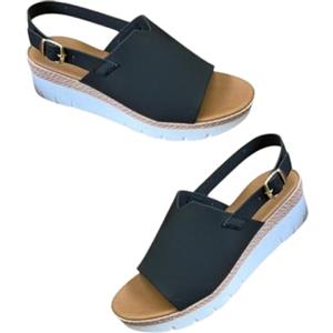 Patrizia Azzi Sandalo Donna con Fascia Larga e Tacco a Blocco in Sintetico Cinturino con Sottopiede Memory Made in Italy (Nero, Sistema Taglie Calzature EU, Adulto, Donna, Numero, Media, 37)