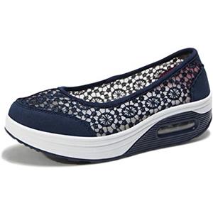 Kimily-UK Sandali Sportivi Donna Scarpe Basculanti Mesh Scarpe Fitness Dimagranti Scarpe da Camminata Moda Scarpe da Ginnastica Anti Scivolo Maglia Nuovo Traspirante Estive Mocassini Zeppa