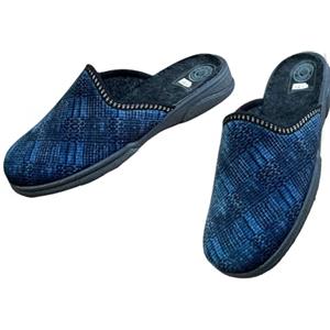 Patrizia Azzi Pantofola ciabatta uomo caldo pile foderata antiscivolo (CA102 BLU, numeric_43)
