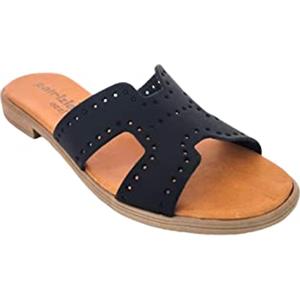 Patrizia Azzi Sandalo Donna fascia intera modello tacco basso 2 cm eleganti comode pratiche (Nero, Sistema Taglie Calzature EU, Adulto, Numero, Media, 36)