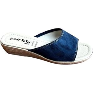 Patrizia Azzi Sandalo donna ciabatta pantofola made in Italy passeggio mare comoda elegante con sottopiede in pelle tomaia in microfibra o pelle ecologica vari colori (Oceano H, 38)