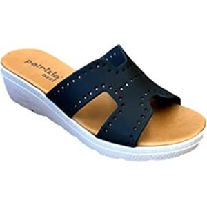 Patrizia Azzi Sandalo Donna fascia intera modello tacco a blocco 5 cm eleganti comode pratiche (Nero, numeric_37)