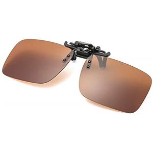 KoKoBin Occhiali da sole polarizzati con clip antiriflesso Flip up Occhiali da sole contro la luce per donne e uomini, marrone