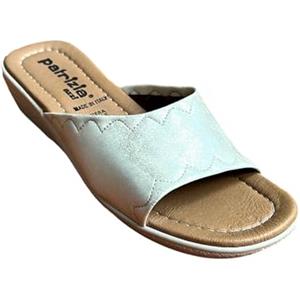 Patrizia Azzi Sandalo donna ciabatta pantofola made in Italy (PLATINO NUVOLATO, Sistema Taglie Calzature EU, Adulto, Donna, Numero, Media, 40)
