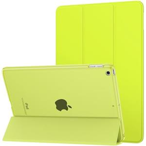 MoKo Cover Compatibile con 2018/2017 iPad 9.7 6th/5th Generazione, Ultra Sottile Leggero Custodia in Tri-Fold Auto Sveglia/Sonno con Retro Semi-Trasparente Rigido, Giallo+Verde