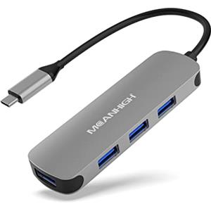 MEANHIGH Hub USB C MEANHIGH Hub USB 3.0 per Laptop 4 Porte USB Expander Multiport USB Splitter Tipo C Hub Dongle per MacBook Pro, Mac Mini iMac, Dell, HP, Chromebook, PC,HDD