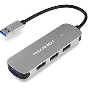 MEANHIGH Hub USB MEANHIGH Hub USB 3.0 A 4 Porte per Laptop USB 2.0 Multi Port Expander USB Splitter per Computer Dongle per MacBook Pro, Mac, Air, PC, Flash Drive, HDD