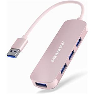 MEANHIGH Hub USB 3.0 MEANHIGH Hub USB 4 Porte per Laptop Splitter Multiporta per Computer Expander Porta USB per MacBook pro iMac HP, Dell, Asus, PC, Mobile HDD