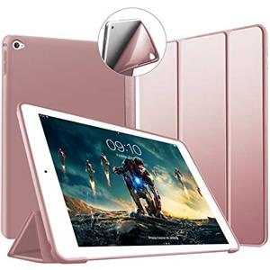 VAGHVEO Custodia per iPad Air 2, VAGHVEO Ultra Sottile e Leggere [Auto Svegliati/Sonno] con Protezione Elevato Morbido TPU Soft Silicone Smart Cover Case per Apple iPad Air 2 (Modelli A1566 A1567), Oro Rosa