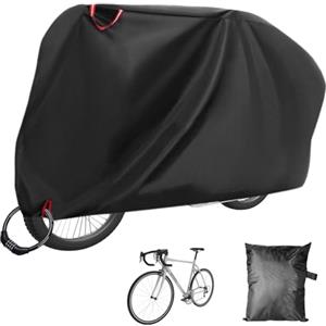 Gowkeey Telo Copri Bicicletta da Esterno, 210D Telo Copribici Impermeabile Oxford, 200 x 110 x 70 CM Copribicicletta Impermeabile con Fori per Lucchetto, Copertura Biciclette da Esterno per tutte le bici