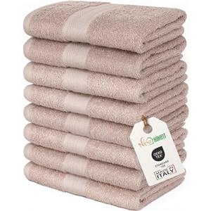 nice homeit Set 8 Asciugamani viso e ospite in Cotone 35x55 in 100% cottone filato ad anello - set asciugamani bagno Extra Morbidi e Assorbenti. MADE IN ITALY - CIPRIA