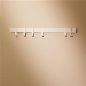 Designfabrik Hamburg Design Amburgo Appendiabiti da parete design I Attaccapanni da muro I Appendiabiti ingresso I Accessori d'ingresso da parete I Appendi abiti per muro con ganci mobili in metallo | Bianco 58 cm