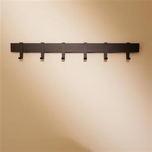 Designfabrik Hamburg Design Amburgo Appendiabiti da parete design I Attaccapanni da muro I Appendiabiti ingresso I Accessori d'ingresso da parete I Appendi abiti per muro con ganci mobili in metallo | Nero 58 cm