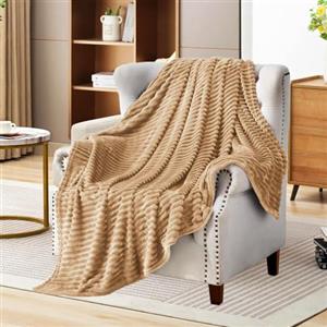HETOOSHI Coperta in flanella leggera e morbida, per tutte le stagioni，una varietà di dimensioni e colori,Sentiti morbido e caldo, riduci lo stress, migliora l'effetto del sonno (kaki, 150 cm × 200 cm)