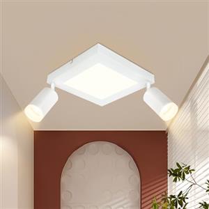 cupgow faretto da soffitto LED 2 fiamme - lampada da soffitto GU10 bianca lampada da soggiorno angolare 3000k bianco caldo 20W spot da soffitto orientabile a 350°per cucina camera da letto corridoio