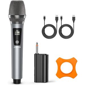 JYX Microfono Wireless UHF Professionale - UHF Senza Fili Microfono Karaoke Dinamico con Ricevitore, 24m di Portata, Sistema Ricaricabile per Serate Karaoke, Riunioni e Feste