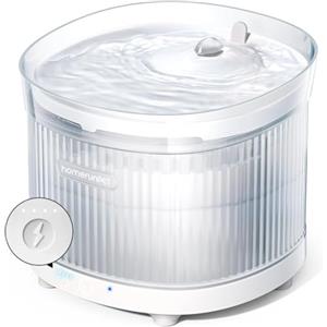 HomeRunPet Fontanella per Gatti Senza Fili con Sensore di Movimento, Silenziosa Fontana per Gatti a Batteria da 7800mAh, Senza BPA, Installazione Rapida e Pulizia Facile, Filtri Inclusi, 2L
