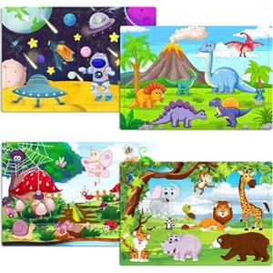 HUADADA Puzzle con cornice per bambini da 3 anni e Above, puzzle 30 × 4, tema animale di compleanno per bambini
