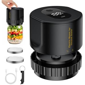 Mocoli Macchina Sottovuoto, Kit Sigillatrice Elettrica Per Barattoli Da 10 Coperchi Macchina Sottovuoto Con Display Led Per Barattoli Da Conservazione A Bocca Normale E Bocca Larga