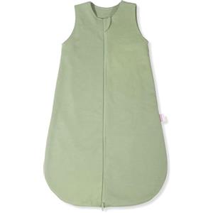 Makian Interlock Baby Sleeping Bag Light - Sacco Nanna Estivo, Leggero Senza Maniche - Sacco a Pelo Estivo 100% Cotone, ÖKOTEX Standard 100, 90 cm - Oliva