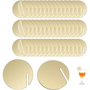 Hezhou 30 Pezzi Segnabicchieri Ciondoli per Bicchieri di Vino Acrilico Etichette per Bevande Etichette per Bevande per Feste Segnabicchieri Marcatori Ciondoli per Distinguere (39mm)