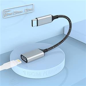 MTAKYI Adattatore Audio Da USB-C a Lightning [Certificato MFi], Microfono Audio per Cuffie Compatibile Con Auricolari/Cuffie Lightning, Pad Pro 2021/Air 4/Mini 6, Samsung S21 S20, PC Windows 10