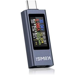 diymore Tester USB C Misuratore di corrente USB C Multimetro Misuratore di corrente Misuratore di potenza USB tensione di carica, corrente di carica, potenza, capacità, rilevatore di tempo di lavoro