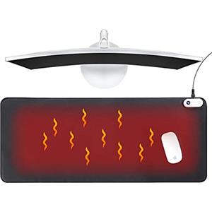 Yangers 80x33cm Mouse Pad riscaldato Spegnimento automatico Pad da scrivania caldo 3 Livelli di riscaldamento Tappetino da tavolo Coperta elettrica Per PC Tastiera Portatile Ufficio e Casa