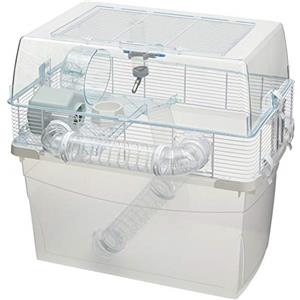 Ferplast Duna Space Gabbia per gerbilli e criceti, la base extra profonda da 29 cm favorisce le tane istintive contenendo lettiera e detriti, include tutti gli accessori e tunnel di gioco, 52,6 x 47 x 53 cm