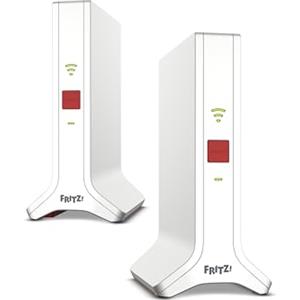 FRITZ! Mesh Wi-Fi Set 4200, Confezione da 2 FRITZ! Repeater 3000AX, Soluzione Mesh fino a 4 stanze, WiFi 6 Triband fino a 4.200 Mbps, 2 LAN Gigabit, interfaccia in Italiano