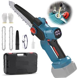 Hengriacly Mini Motosega per Makita Batteria 18 V (senza batteria e caricatore), Motori Brushless, Elettrica Motosega con Oliatore Automatico, Tensione Catena Senza Attrezzi, 6 Pollici