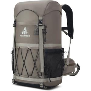 Bseash Zaino da trekking impermeabile da 40 litri con copertura antipioggia, borsa da viaggio per sport all'aria aperta, campeggio, arrampicata, ciclismo, sci, cachi, 40 Long